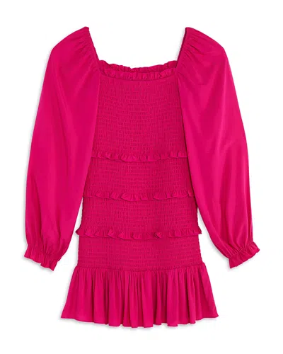 Katiejnyc Girls' Laila Long Sleeved Smocked Dress - Big Kid In Pink