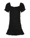 Katiejnyc Girls' Laila Puff Sleeve Tiered Smocked Dress - Big Kid In Black
