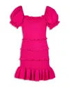 Katiejnyc Girls' Laila Puff Sleeve Tiered Smocked Dress - Big Kid In Pink