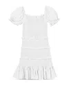 Katiejnyc Girls' Laila Puff Sleeve Tiered Smocked Dress - Big Kid In White