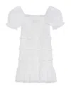 Katiejnyc Girls' Laila Puff Sleeve Tiered Smocked Dress - Big Kid In White Check