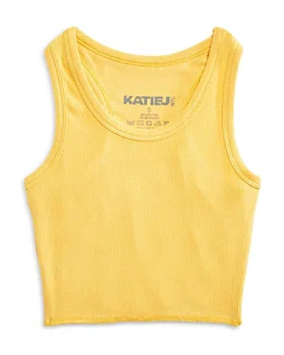 Katiejnyc Girls' Livi Cropped Tank Top - Big Kid In Camp Yellow