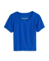 Katiejnyc Girls' Livi Ribbed Tee - Big Kid In Blue