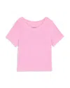 Katiejnyc Girls' Livi Ribbed Tee - Big Kid In Pink