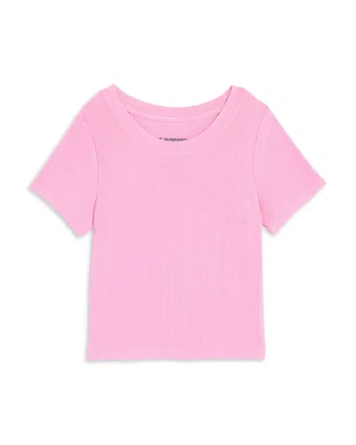 Katiejnyc Girls' Livi Ribbed Tee - Big Kid In Pink