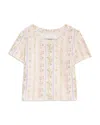 Katiejnyc Girls' Livi Ribbed Tee - Big Kid In Shabby Floral Stripe