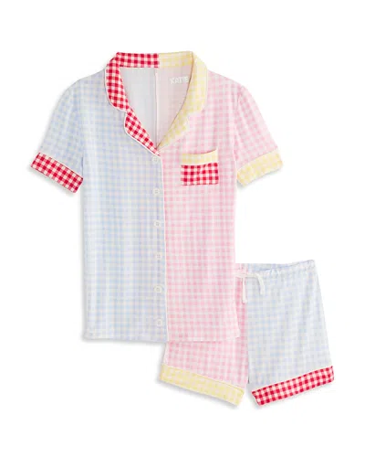 Katiejnyc Girls' Lynn Shorts Lounge Set - Big Kid In Multi Gingham