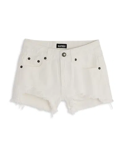 Katiejnyc Girls' Malibu Distressed Denim Shorts - Big Kid In White