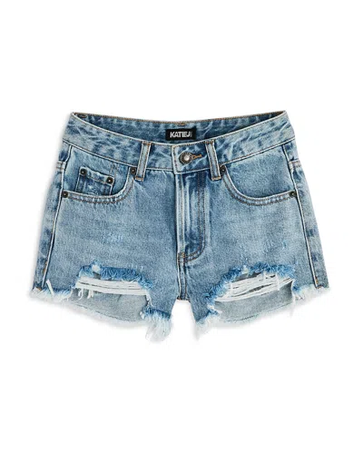 Katiejnyc Girls' Malibu Distressed Denim Shorts - Big Kid In Blue