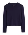 Katiejnyc Girls' Marina Long Sleeved Pointelle Top - Big Kid In Blue