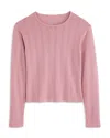 Katiejnyc Girls' Marina Long Sleeved Pointelle Top - Big Kid In Pink