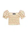 Katiejnyc Girls' Marlee Smocked Floral Puff Sleeve Top - Big Kid In Shabby Chic