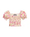 Katiejnyc Girls' Marlee Smocked Floral Puff Sleeve Top - Big Kid In Vacay Floral