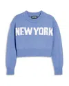 Katiejnyc Girls' New York Intarsia Sweater - Big Kid In Vintage Blue