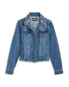 Katiejnyc Girls' Newport Embroidered Denim Jacket - Big Kid In Dark Wash
