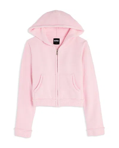Katiejnyc Girls' Parker Zip Hoodie - Big Kid In Baby Pink
