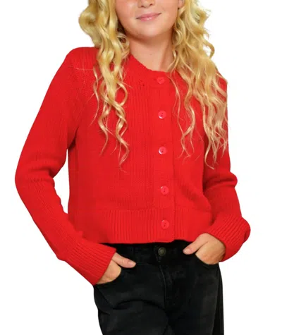 Katiejnyc Girls' Piper Cardigan In Red