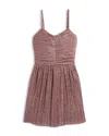 Katiejnyc Girls' Sabrina Ruched Shimmer Mini Dress - Big Kid In Rose Shimmer