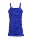 Katiejnyc Girls' Scarlett Nylon Stretch Ruched Party Dress - Big Kid In Blue