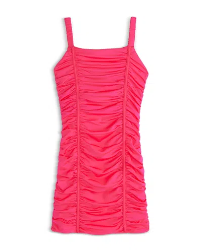 Katiejnyc Girls' Scarlett Nylon Stretch Ruched Party Dress - Big Kid In Pink
