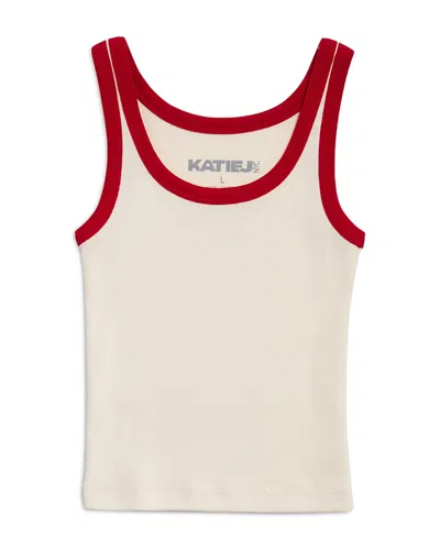 Katiejnyc Girls' Spencer Retro Tank Top - Big Kid In Camp Red