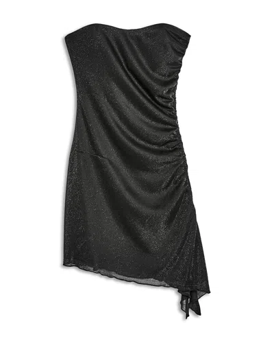 Katiejnyc Girls' Strapless Alexia Dress - Big Kid In Black Glitter