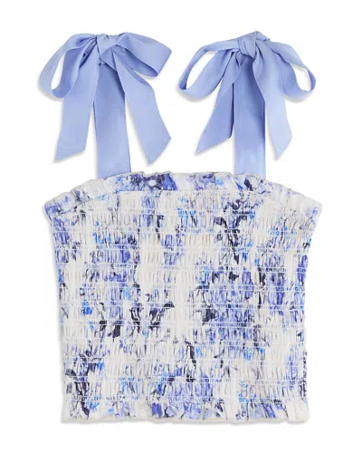 Katiejnyc Girls' Sunny Printed Tie Top - Big Kid In Blue