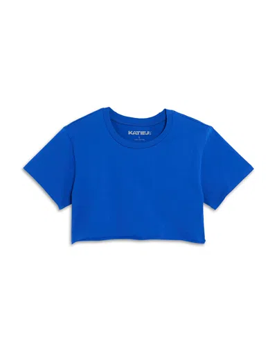 Katiejnyc Girls' Tristan Cropped Tee - Big Kid In Camp Blue