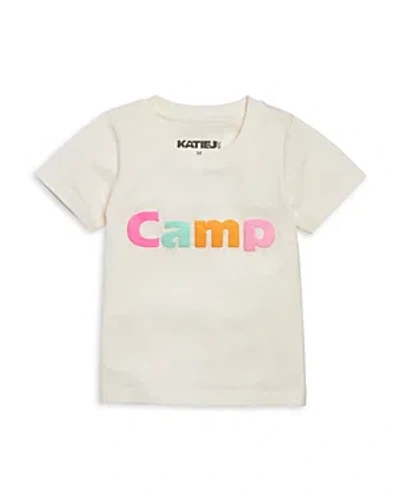 Katiejnyc Girls' Tween Camp Tee - Big Kid In Vintage White