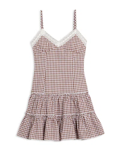 Katiejnyc Girls' Tween Fawn Lace Trim Sun Dress - Big Kid In Brown