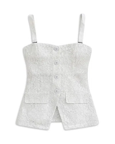 Katiejnyc Girls' Tween Jillian Lace Top - Big Kid In White