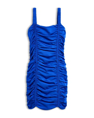 Katiejnyc Girls' Scarlett Nylon Stretch Ruched Party Dress - Big Kid In Cobalt