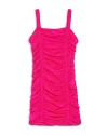 Katiejnyc Girls' Tween Scarlett Nylon Stretch Ruched Party Dress - Big Kid In Neon Pink