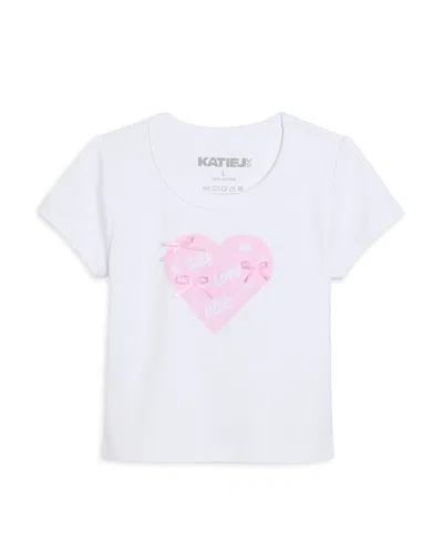 Katiejnyc Girls' Tween Self Love Club Graphic Tee - Big Kid In White