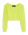 Katiejnyc Girls' Tween Shane Off Shoulder Cropped Sweatshirt - Big Kid In Neon Yellow