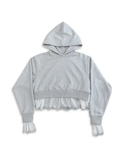 Katiejnyc Girls' Tween Tristan Lace Crop Hoodie - Big Kid In Brown