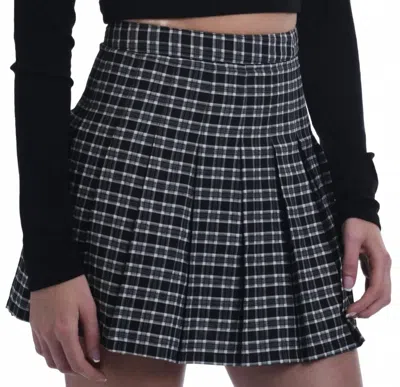 Katiejnyc Heather Skirt In Black & White Plaid