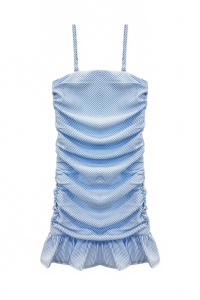 Katiejnyc Indigo Dress In Baby Blue Stripe