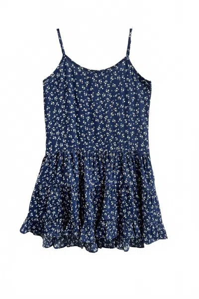 Katiejnyc Iris Dress In Evening Blue Ditsy Floral