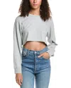Katiejnyc Izzy Cropped Raw Edge Slub T-shirt In Gray