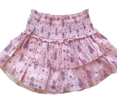 Katiejnyc Junior's Bianca Skirt In Violet Stripe Floral In Multi