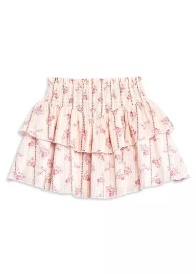 Katiejnyc Junior's Brooke Skirt In Floral Stripe Cream In Pink