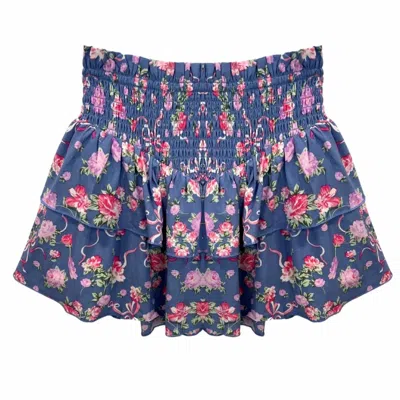 Katiejnyc Junior's Brooke Skirt In Vintage Blue Bow Floral