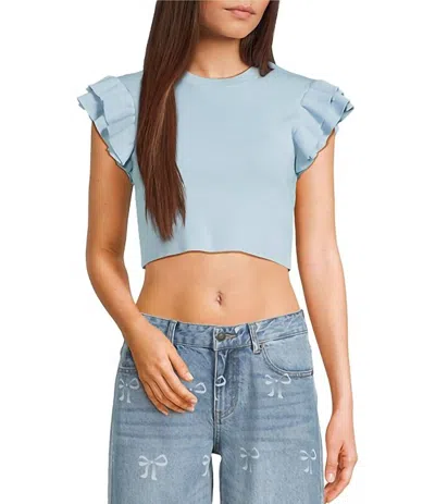 Katiejnyc Junior Girl's Isla Top In Baby Blue