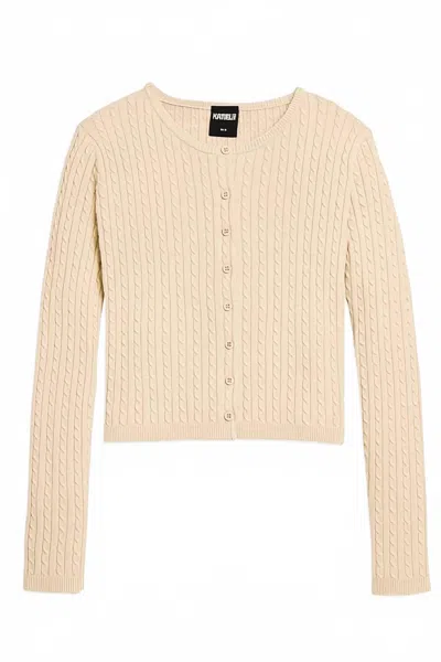 Katiejnyc Junior Rory Crewneck Cardigan In Oatmeal In White
