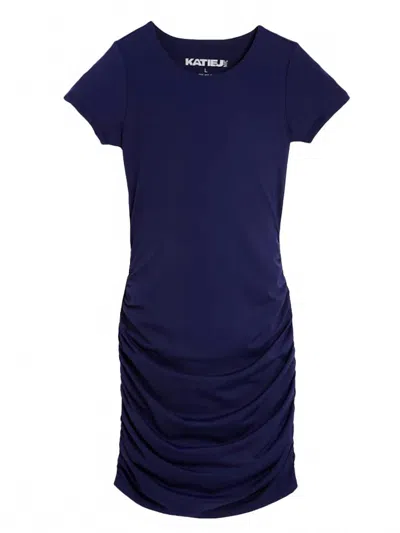 Katiejnyc Junior Women's Riley Crewneck Dress In Navy In Blue