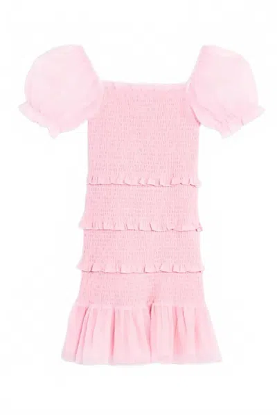 Katiejnyc Laila Dress In Pink Dobby Check