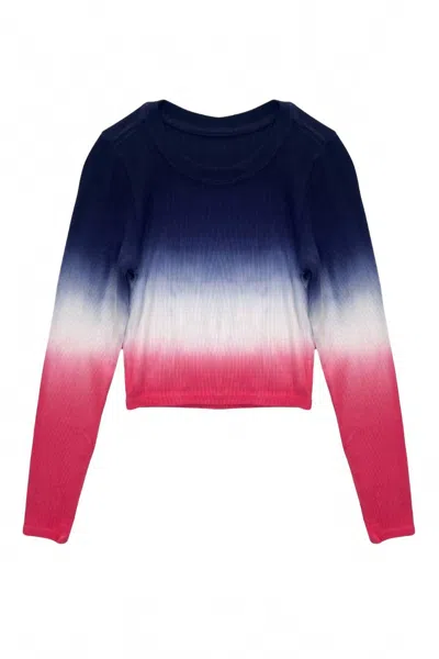 Katiejnyc Livi Dip Dye Ombre Tee In Eve Blue/vint Rose In Multi