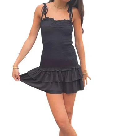 Katiejnyc Meri Smocked Mini Dress In Black