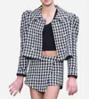 Katiejnyc Plaid Jacket And Shorts Set In Black And White In Multi